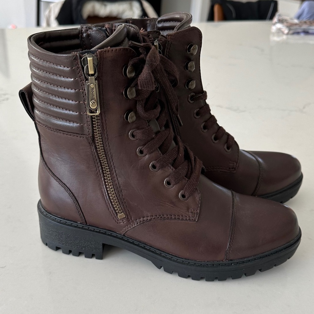 Blondo Mady Waterproof Lace-up Combat Boot - 7 - Brown